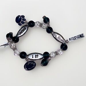Penn State Vintage Silver and Blue Charm Bracelet